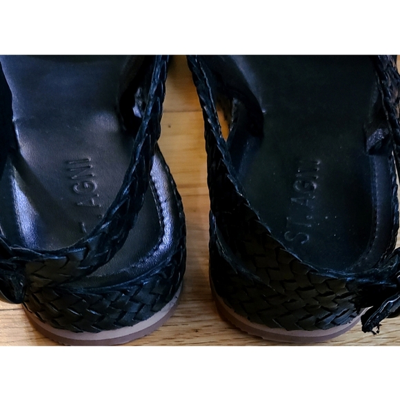 St. Agni Lori Woven leather Sandals Resortwear Coastal US 8 Black Scandi Girl - Picture 7 of 12